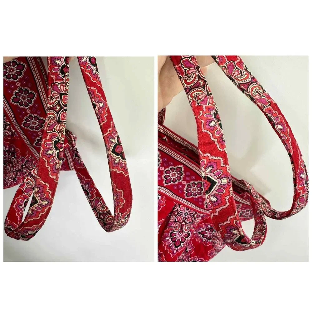 VERA BRADLEY Morgan Purse Handbag Frankly Scarlet Double Handle Red Satchel